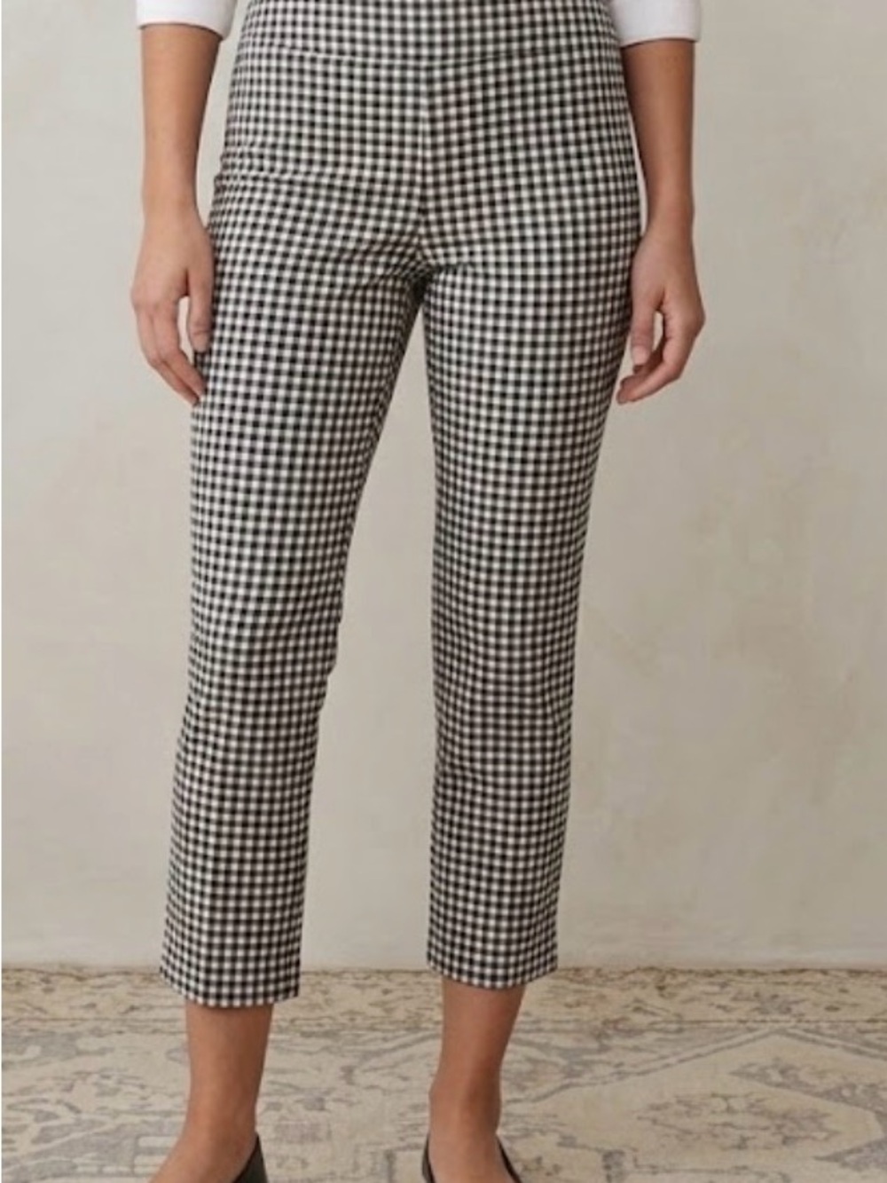 Zac & Rachel Black and White Gingham Cropped Pants